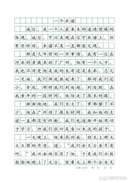 初中承诺的作文600字