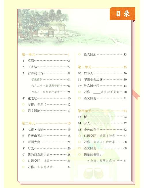 小学六年级语文上册目录