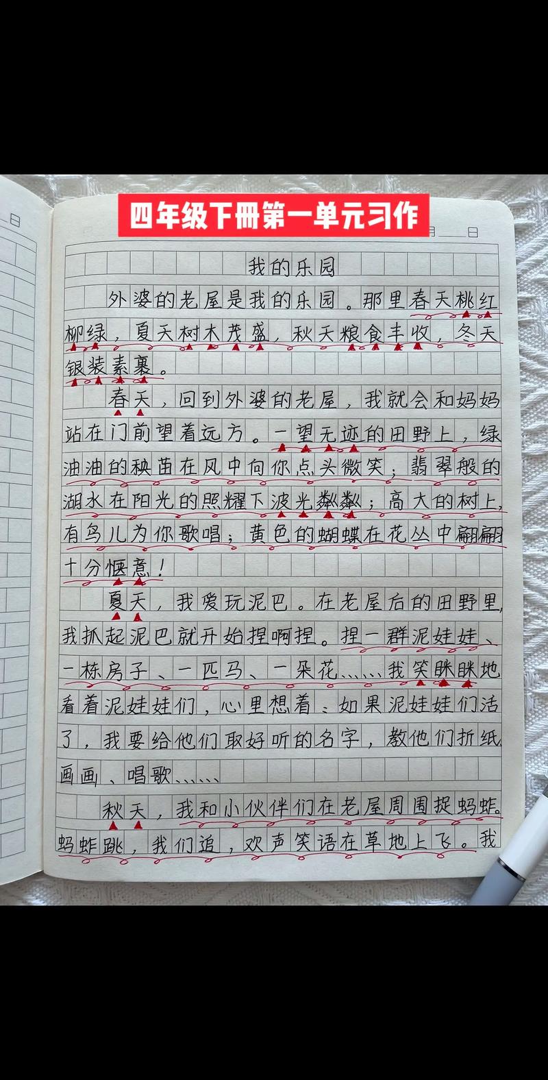小学四年级第一单元作文